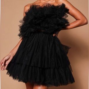 Parisian black puff dress